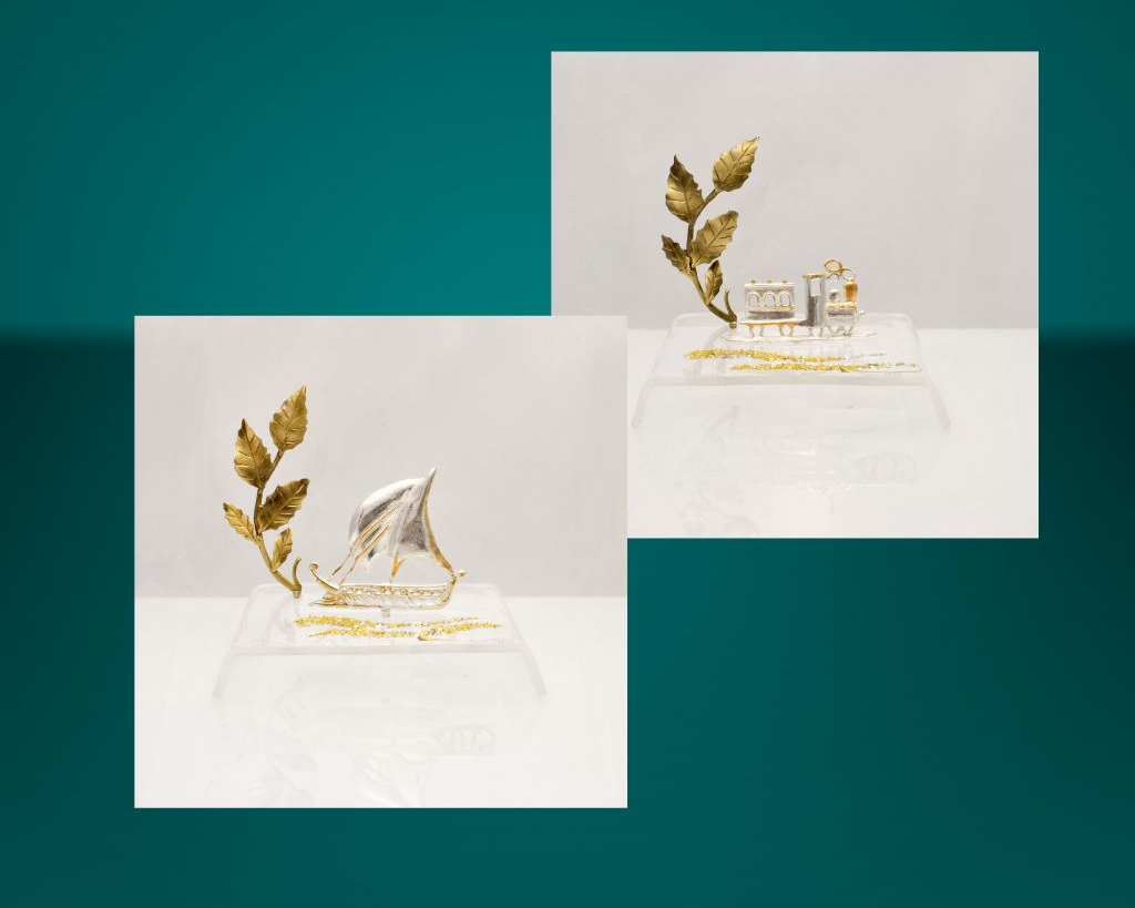 Charms on plexiglass