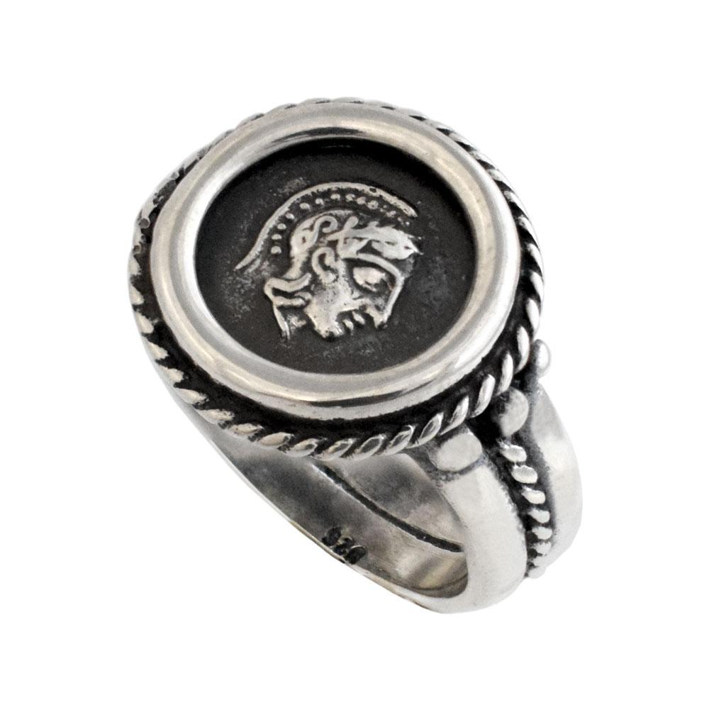 Athena Goddess Coin Ring, Handmade Ring, Sterling Silver Ring (DT-111) - ELEFTHERIOU EL