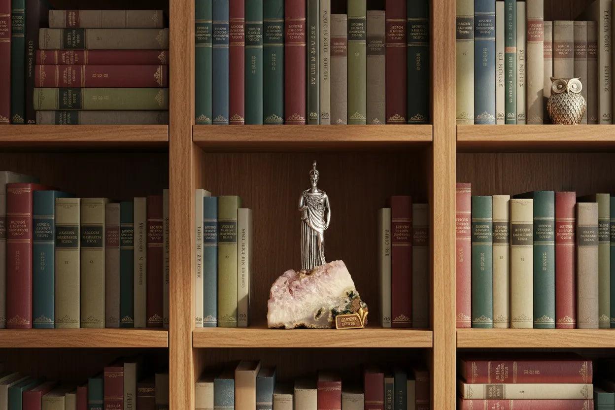 Athena Goddess statue, Piraeus Athena Greek Goddess of Wisdom and War, Sterling Silver Statue (A-04)