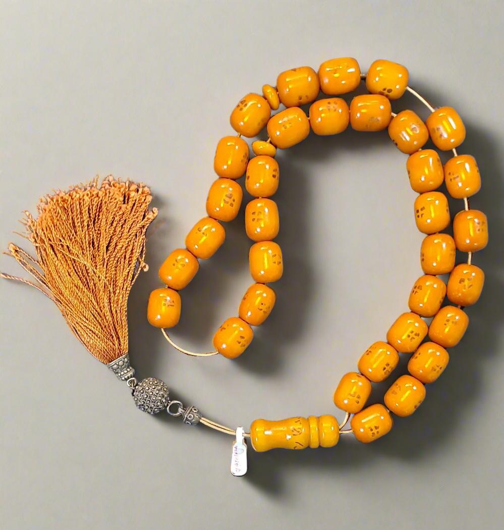 Authentic Old Amber Komboloi – Smooth Polished Prayer Beads (ROS-53)