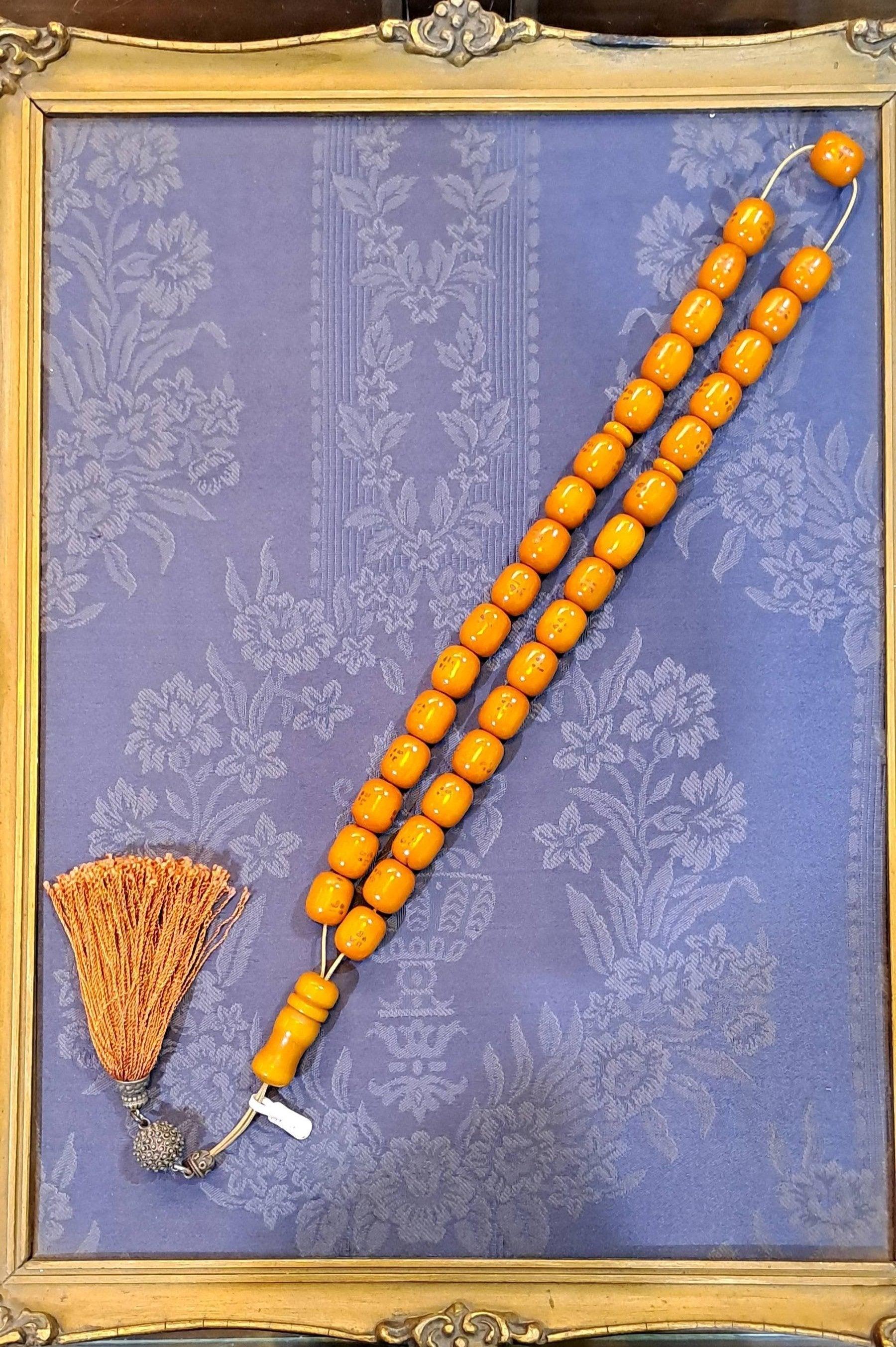Authentic Old Amber Komboloi – Smooth Polished Prayer Beads (ROS-53)