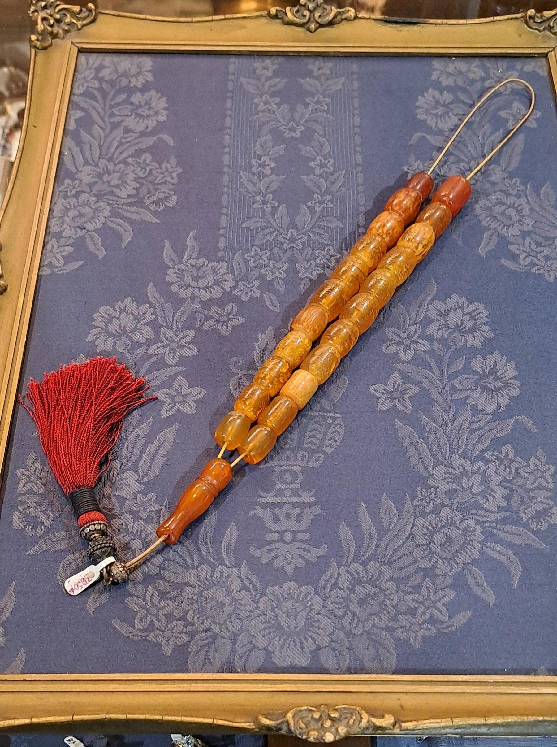 Authentic Old Amber Komboloi, Spiritual Prayer Beads (ROS-49)