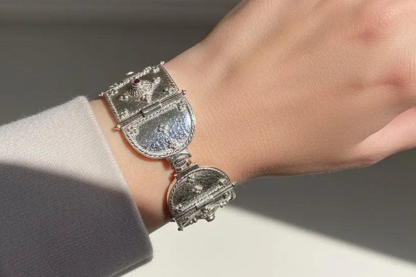 Byzantine Bracelet in Sterling Silver with zircon (B-02)