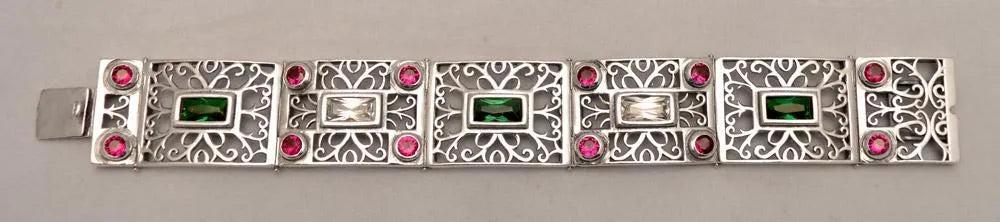 Byzantine Bracelet in Sterling Silver with zircon (B-04)