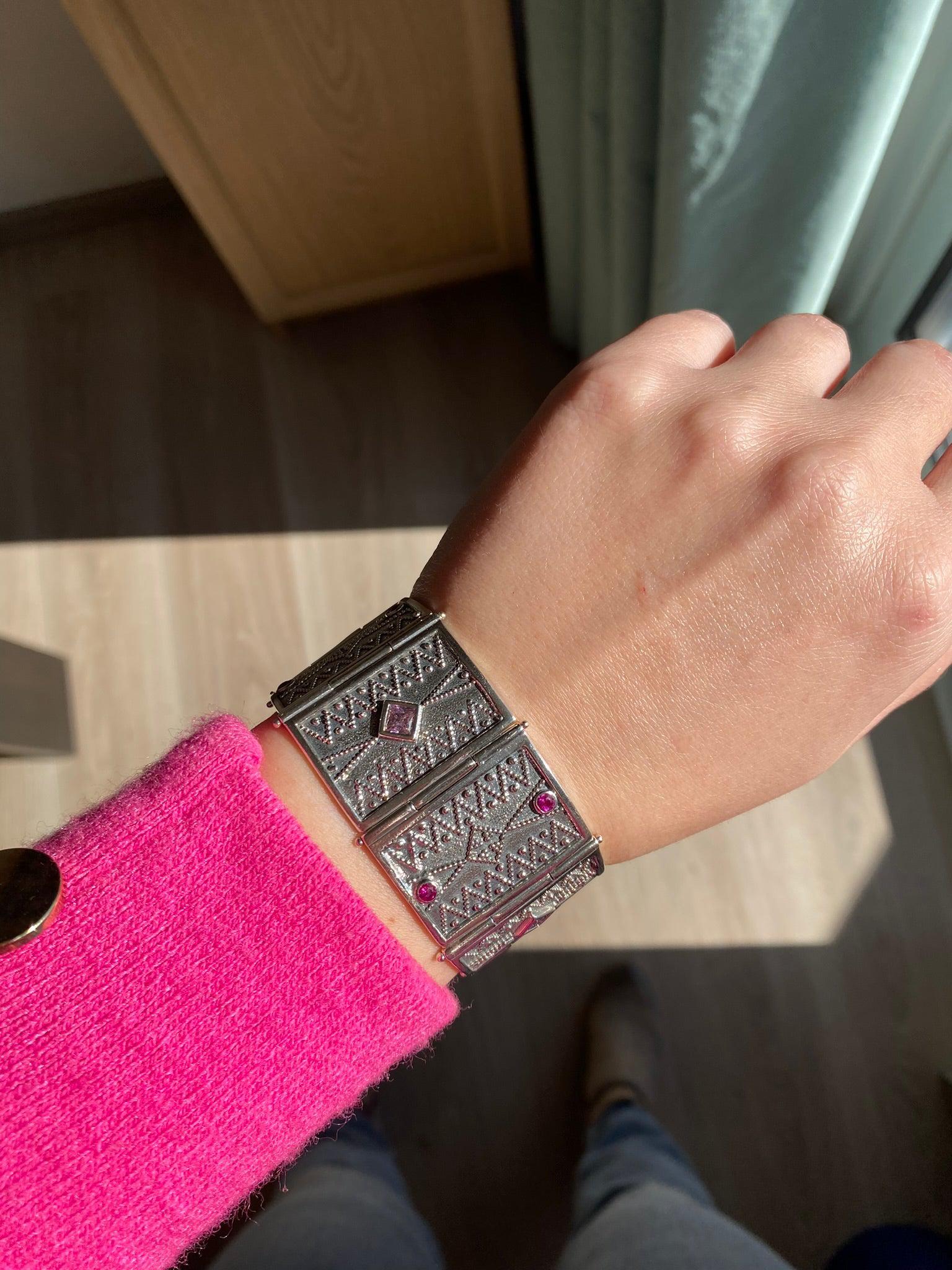 Byzantine Bracelet in Sterling Silver with zircon (B-05)