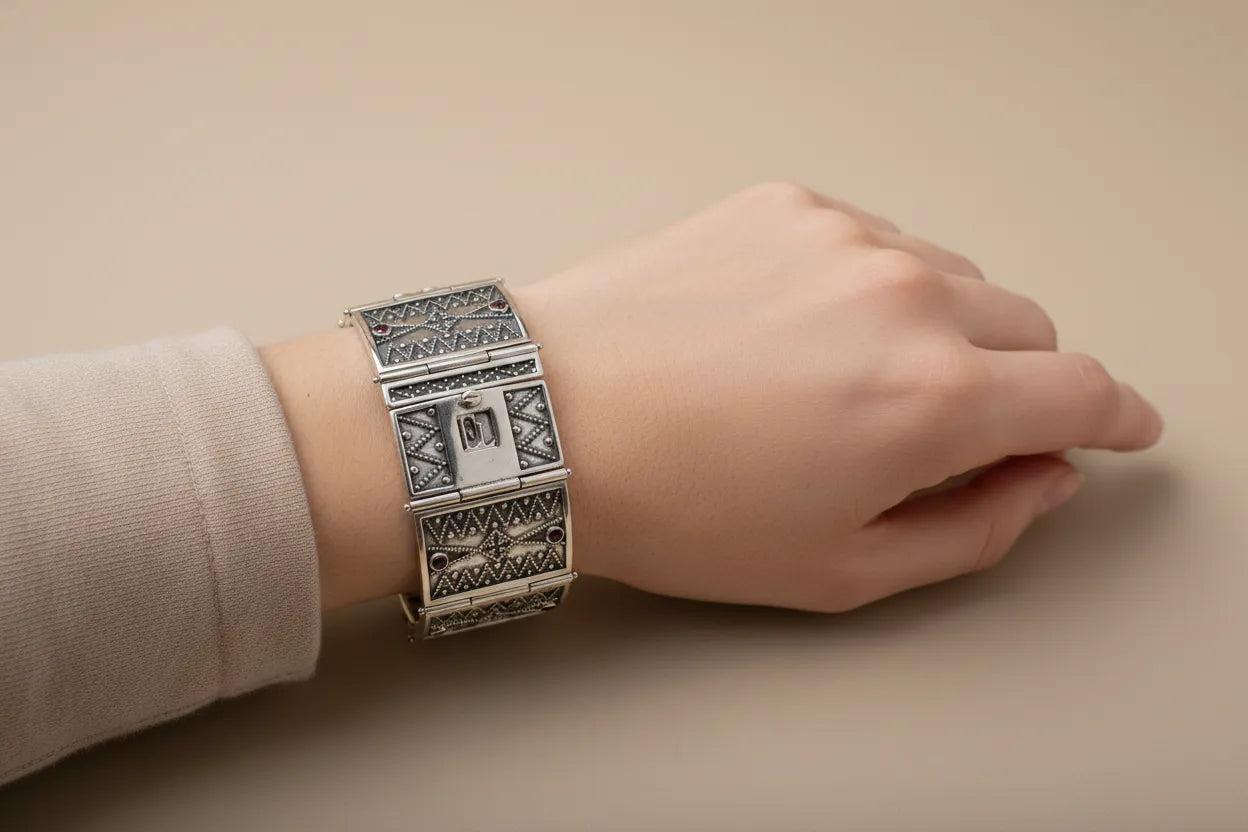 Byzantine Bracelet in Sterling Silver with zircon (B-05)