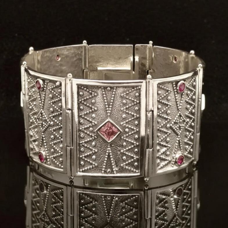 Byzantine Bracelet in Sterling Silver with zircon (B-05)