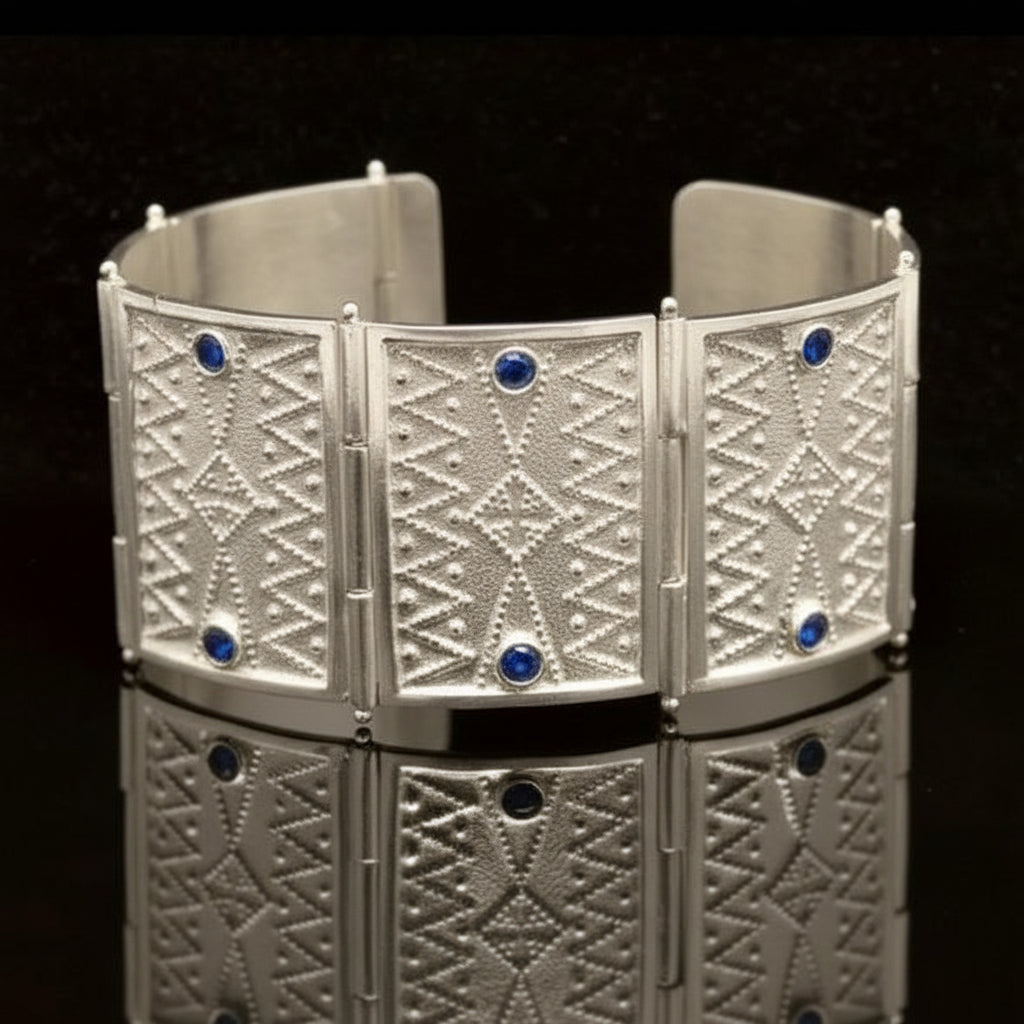 Byzantine Bracelet in Sterling Silver with zircon (B-07)