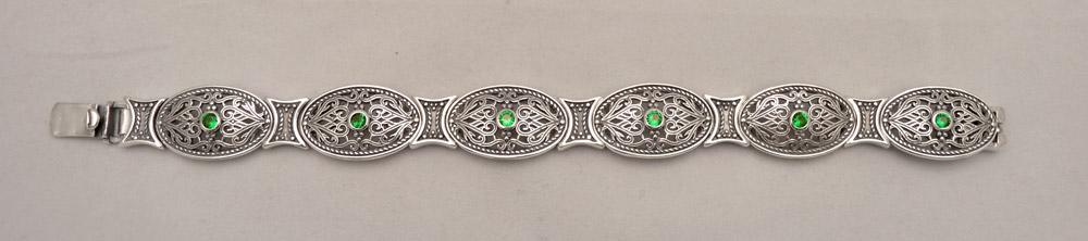 Byzantine Bracelet in Sterling Silver with zircon (B-11) - ELEFTHERIOU EL