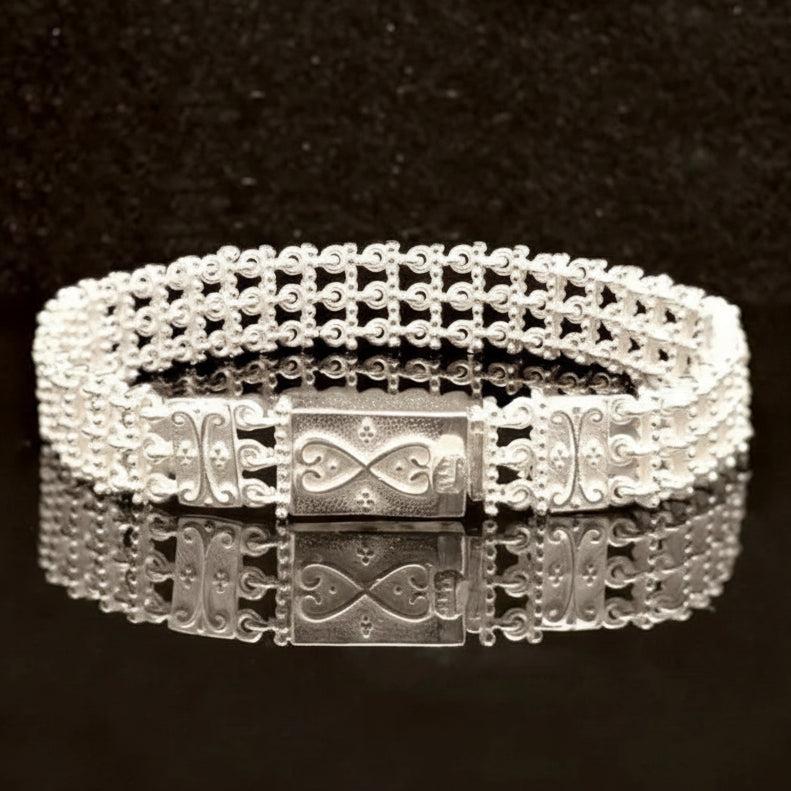 Byzantine Bracelet in Sterling Silver with zircon (B-12)