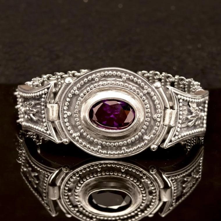 Byzantine Bracelet in Sterling Silver with zircon (B-17)