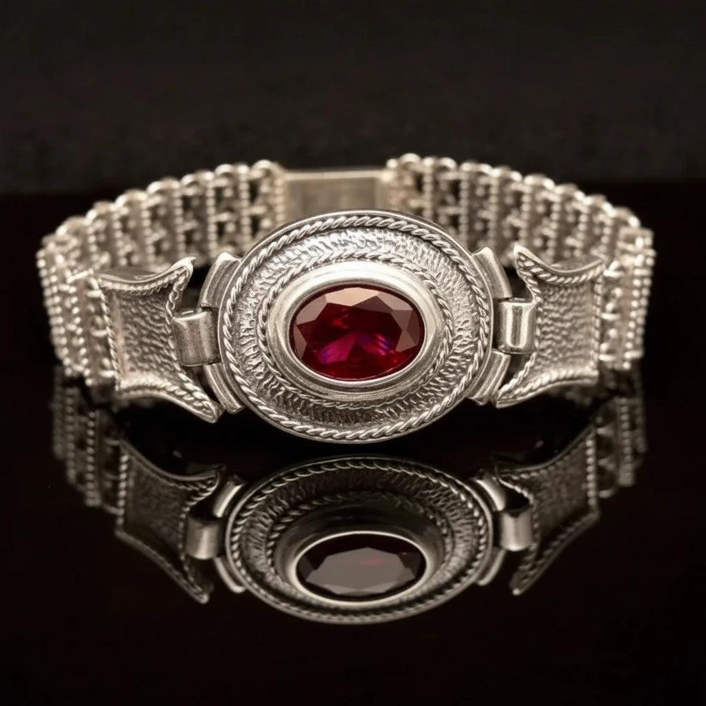 Byzantine Bracelet in Sterling Silver with zircon (B-19)