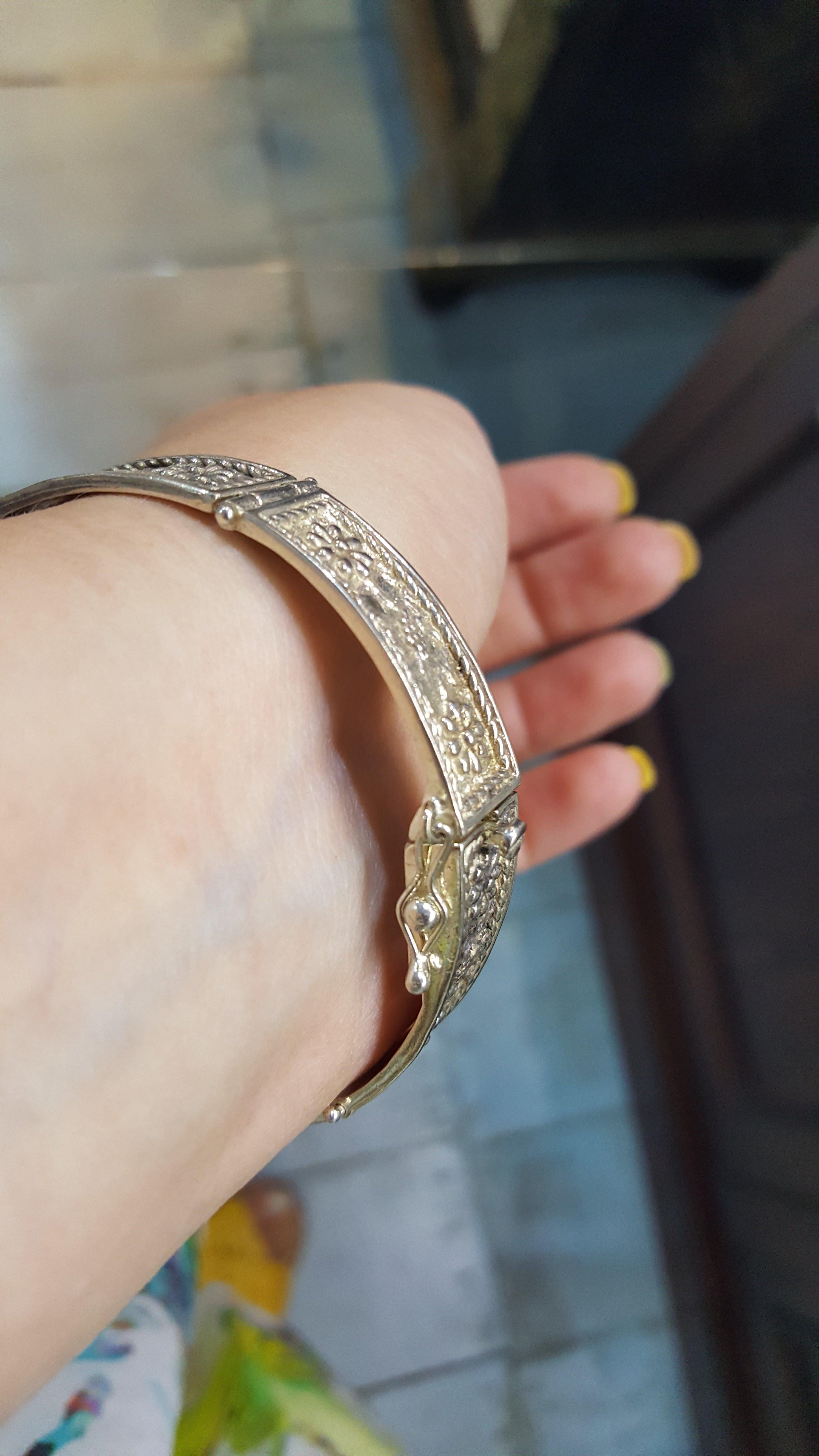 Byzantine Bracelet in Sterling Silver with zircon (B-22) - ELEFTHERIOU EL