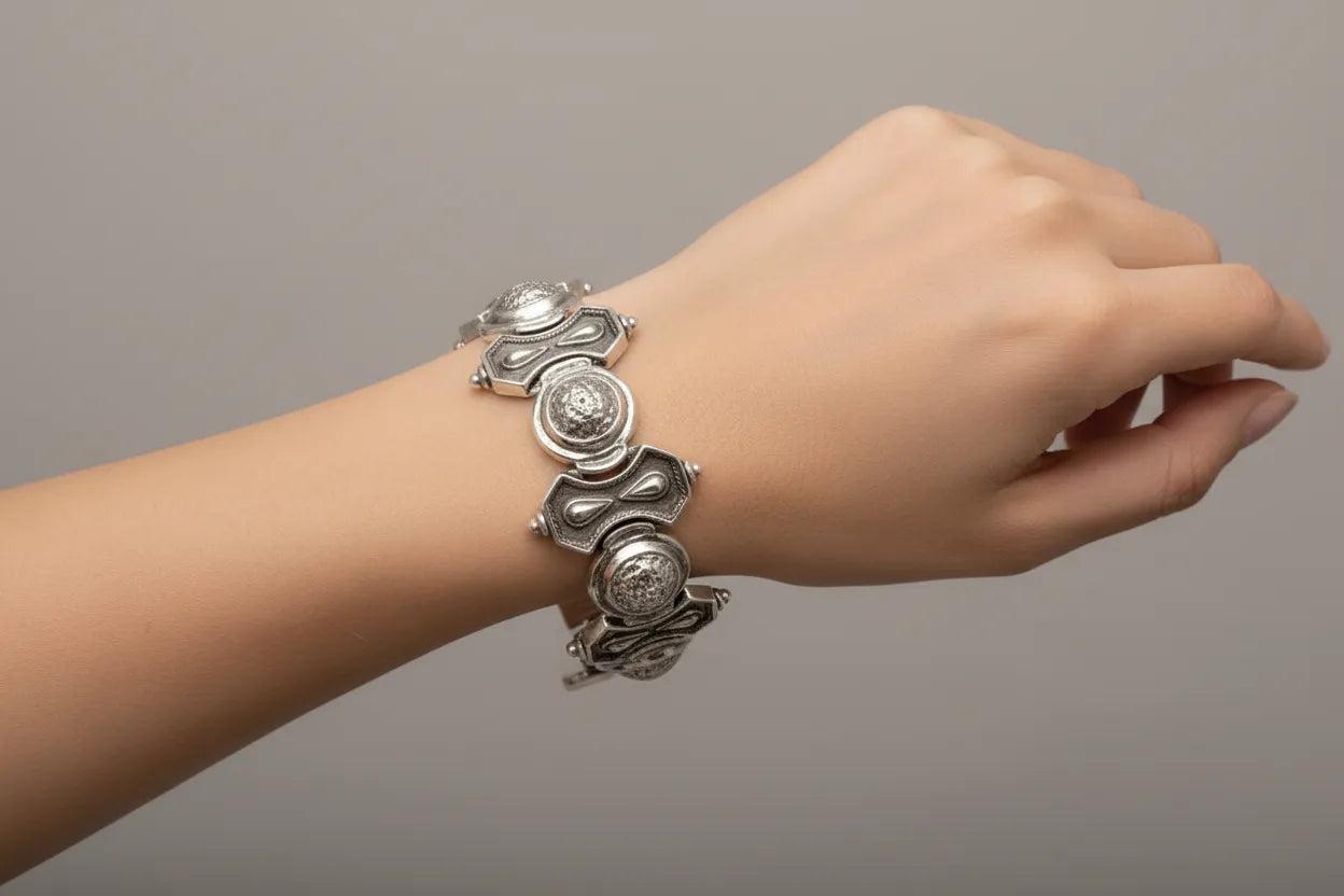 Byzantine Bracelet in Sterling Silver with zircon (B-24)