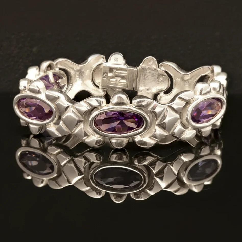 Byzantine Bracelet in Sterling Silver with zircon (B-26)