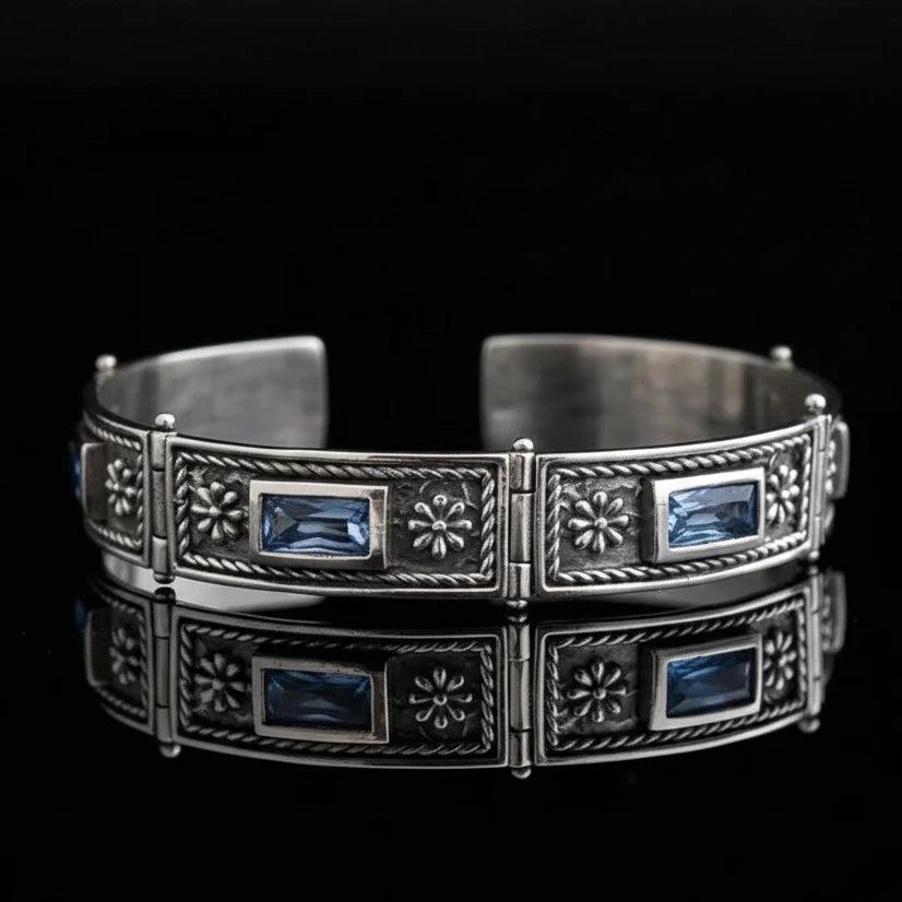 Byzantine Bracelet in Sterling Silver with zircon (B-27)