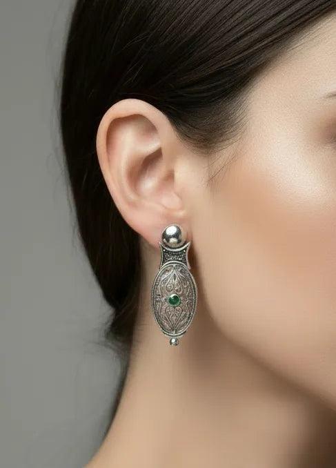 Byzantine Earrings in Sterling Silver with zircon (GT-09)