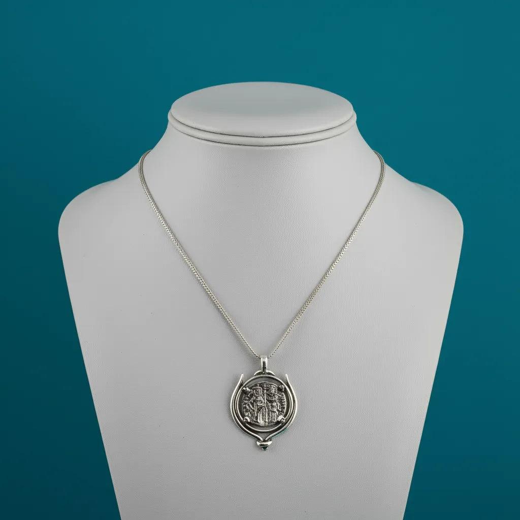 Byzantine Pendant in Sterling silver, Konstantinato pendant (PE-92)