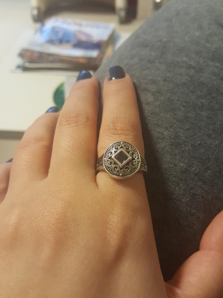 Byzantine Ring in Sterling Silver with zircon (DT-01) - ELEFTHERIOU EL