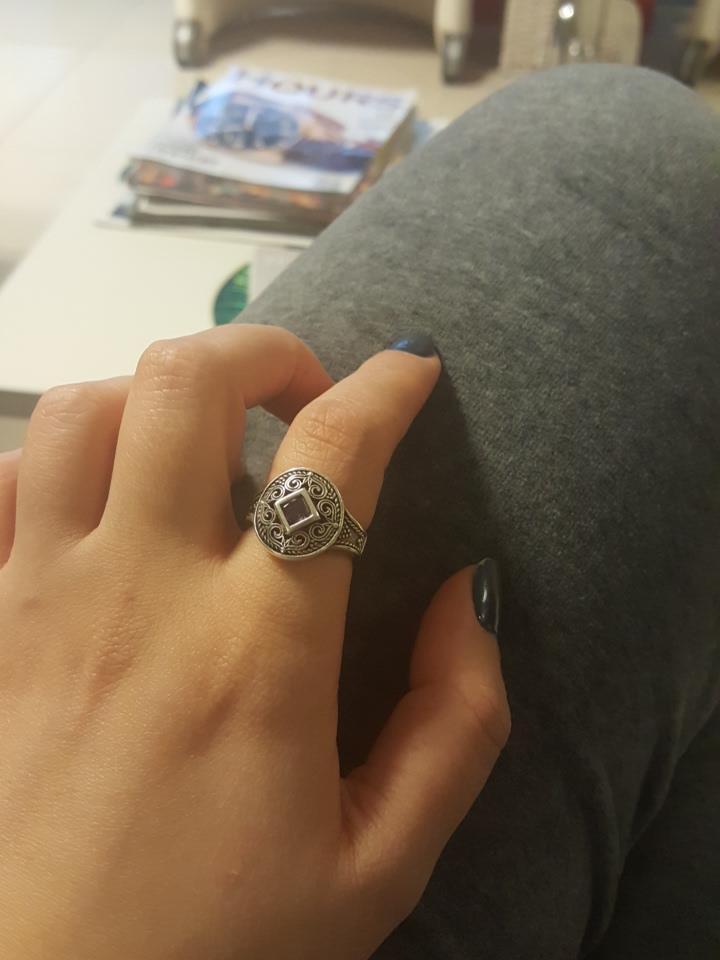 Byzantine Ring in Sterling Silver with zircon (DT-01) - ELEFTHERIOU EL