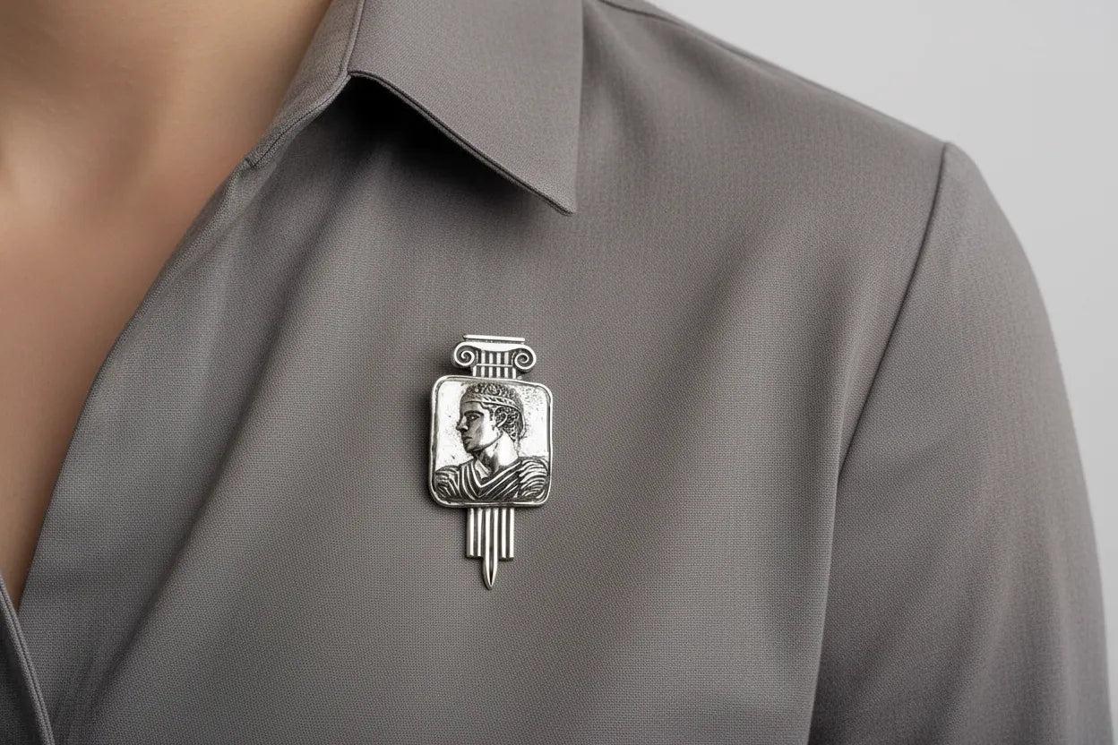 Charioteer of Delphi Brooch in Sterling Silver (K-82)