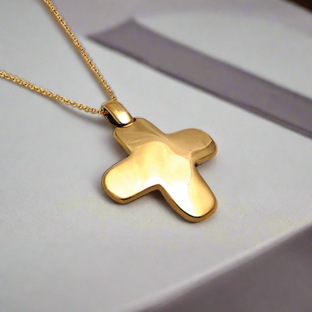 Christening Cross 14k Gold (STX-21) - ELEFTHERIOU EL