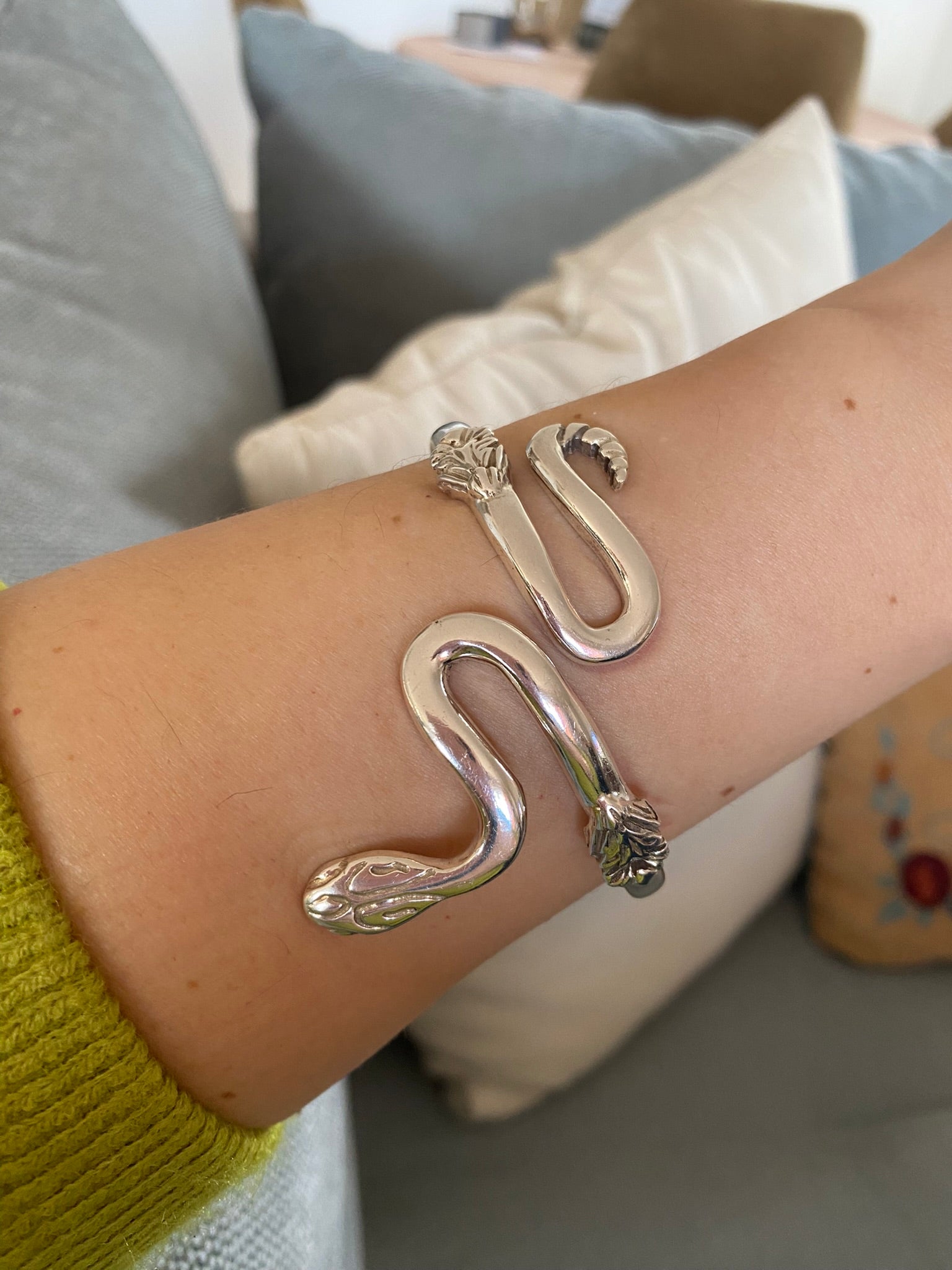 Coiled Snake Bangle, Minoan Bangle, Sterling Silver Bangle, Greek Jewelry - ELEFTHERIOU EL