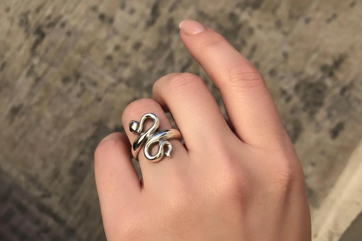 Coiled Snake Ring, Ancient Greek Minoan Ring, Sterling Silver Ring, Handmade Ring, Animal Jewelry, Greek Jewelry