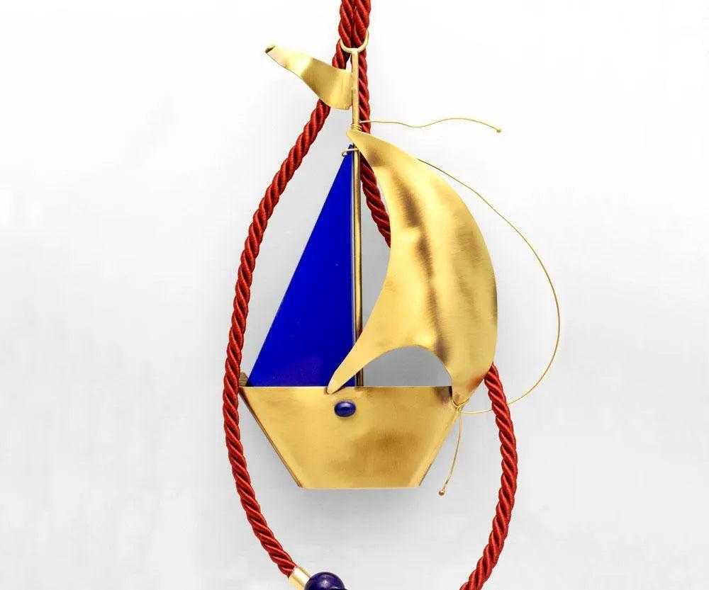 Decorative Sailboat on plexiglass, Bronze Sailboat, Handmade Sailboat, Corporate Gift, Office Decor (Α-95)