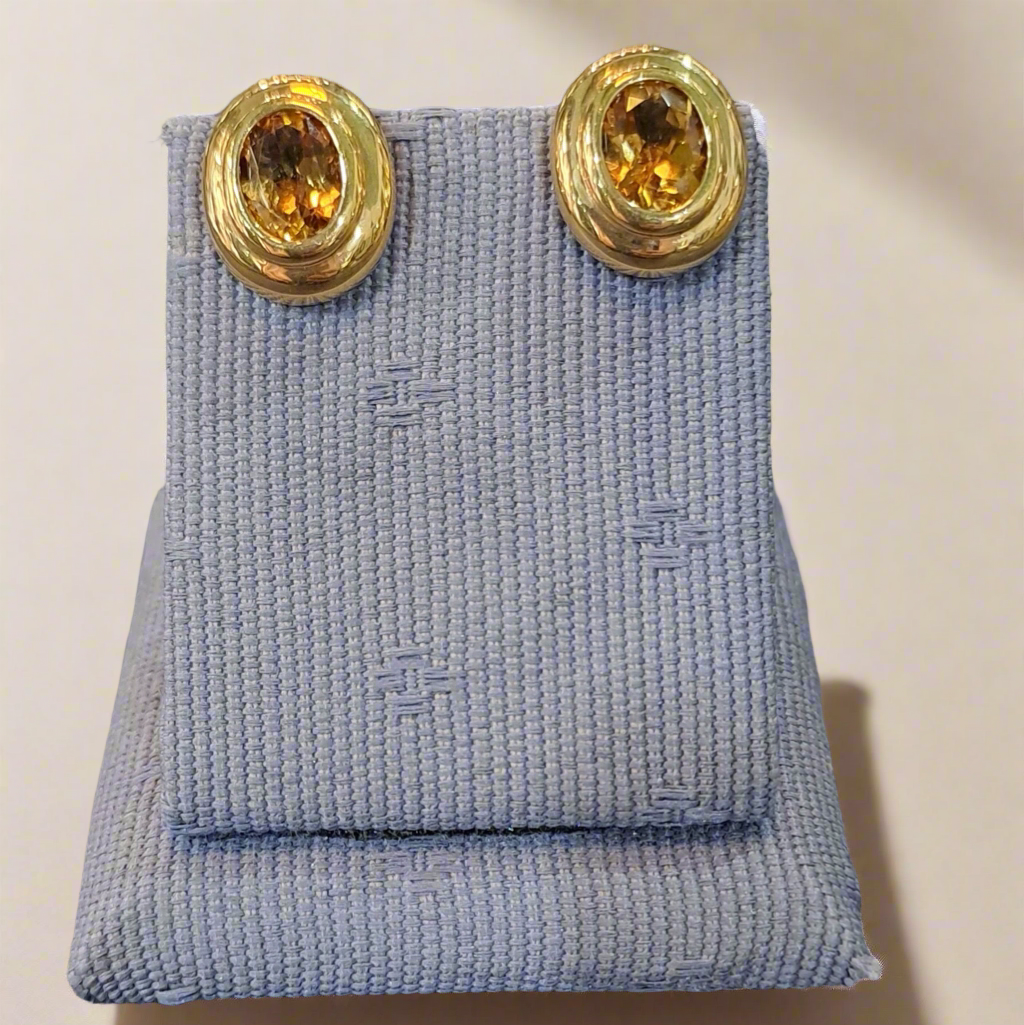 Earrings in 18k gold with Citrine stones - Dinos-Virginia