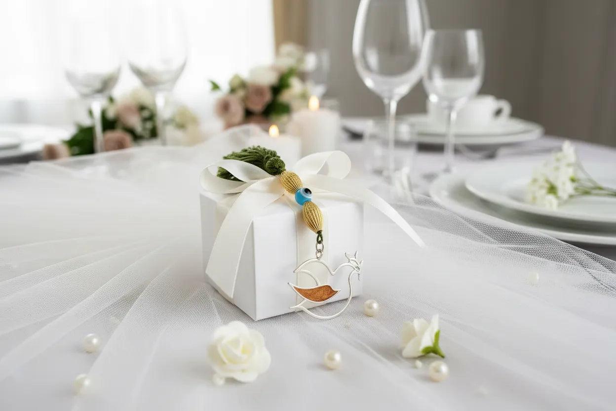 Evil Eye Charm on a tassel, House decoration, holiday decor, welcome gift, silver charm, Dove Charm (GK-23)