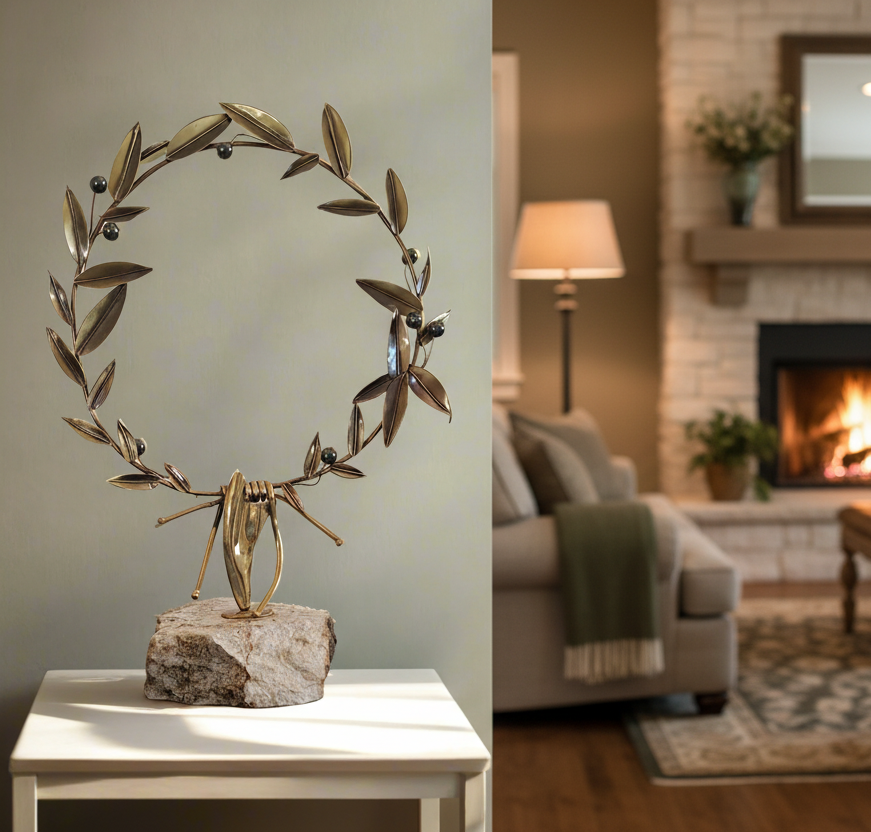 Greek Bronze Olive leaf Wreath (A-85)