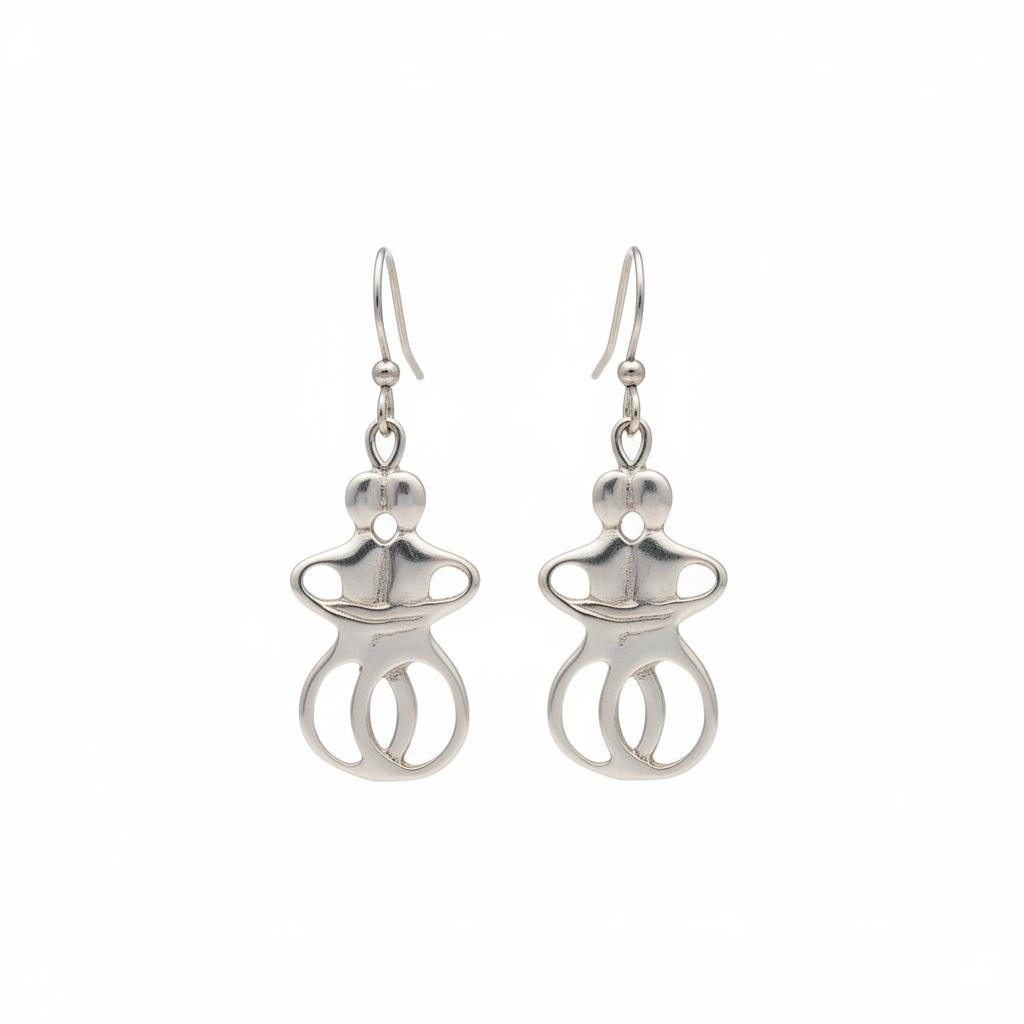 Greek Cycladic Earrings, Greek Earrings, Cycladic Figurine, Lovers Earrings, Gift Earrings, Greek Jewelry (AG-09)