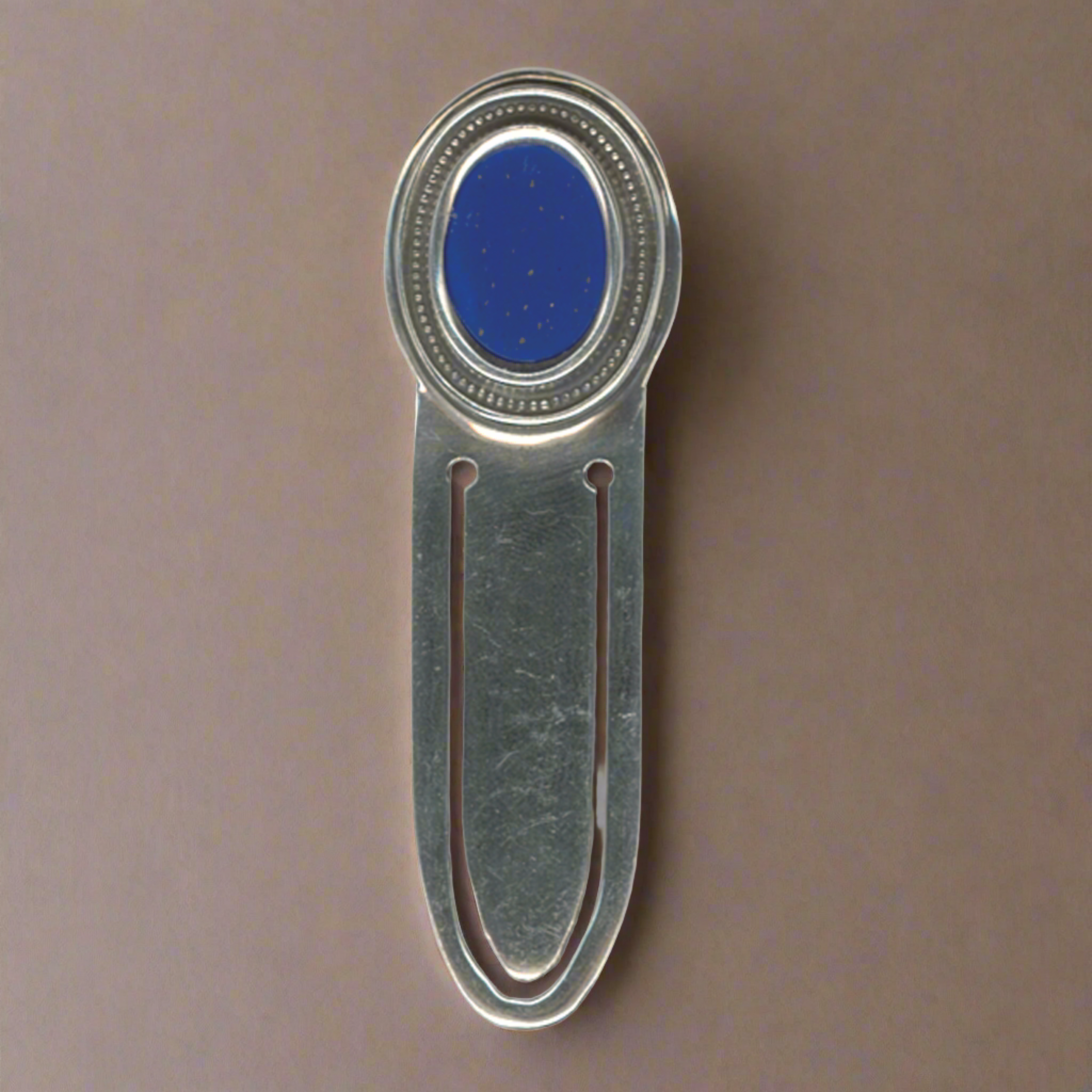 Greek Handmade Bookmark in Sterling Silver with Lapis Lazuli (PH-12) - ELEFTHERIOU EL