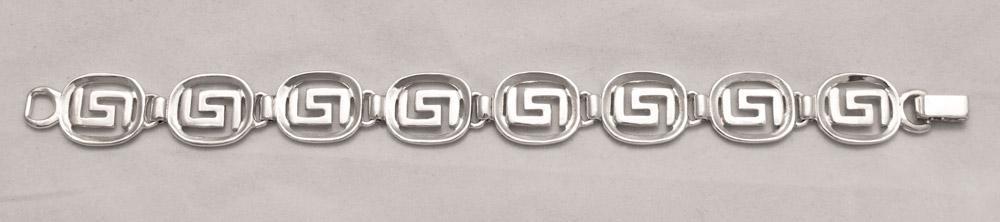 Greek Key Meander Bracelet in Sterling Silver (B-109)