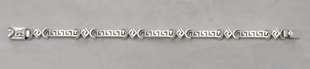 Greek Key Meander Bracelet in Sterling Silver (B-51)