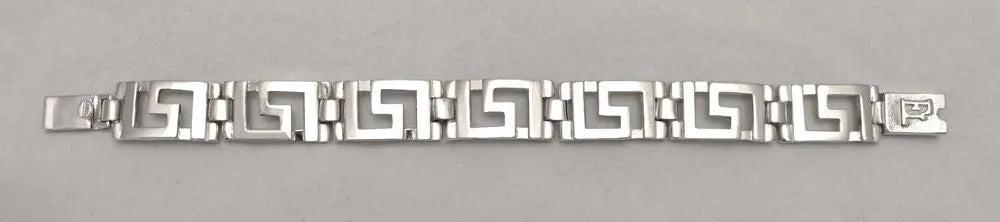 Greek Key Meander Bracelet in Sterling Silver (B-61)