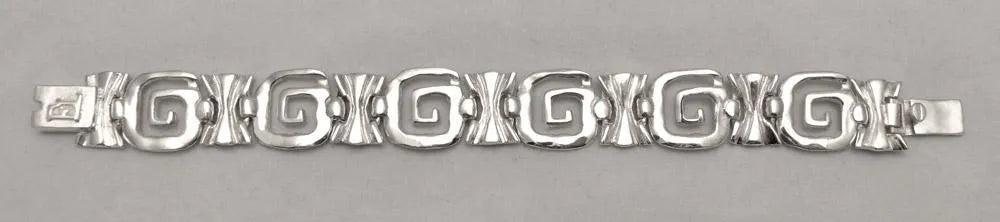 Greek Key Meander Bracelet in Sterling Silver (B-69)