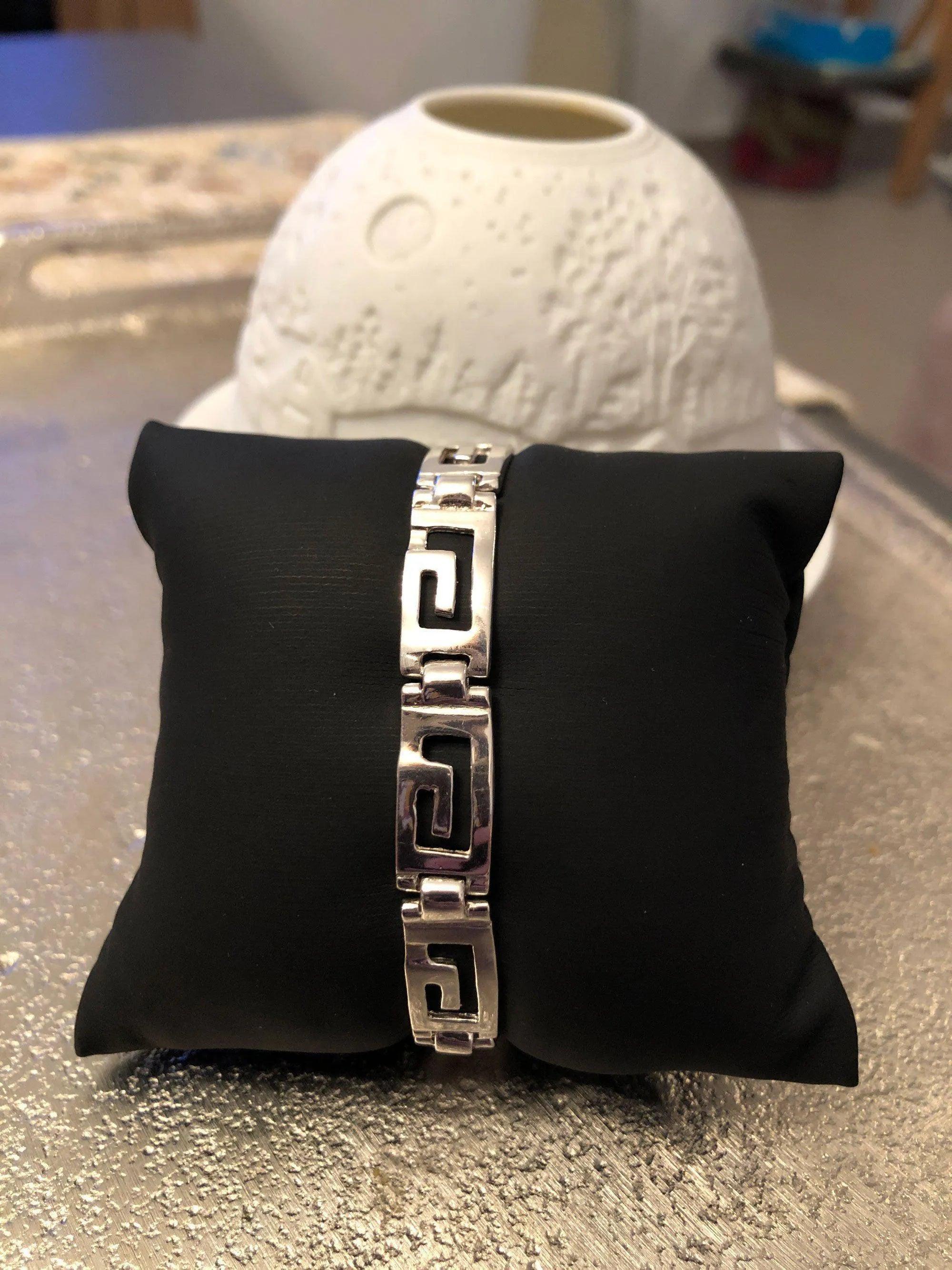 Greek Key Meander Bracelet in Sterling Silver (B-78)