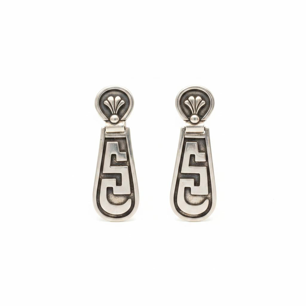Greek Key Meander Earrings in sterling Silver (AG-15)