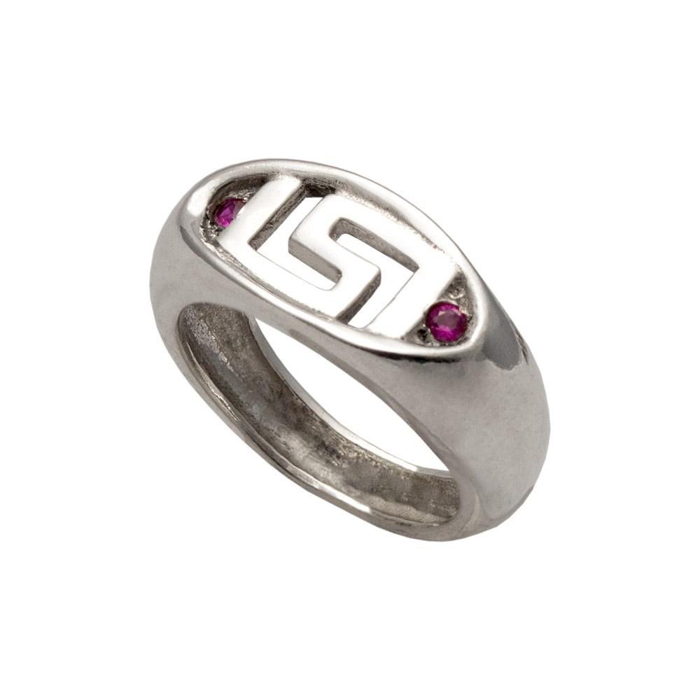 Greek Key Meander Ring in Sterling Silver (DT-69) - ELEFTHERIOU EL