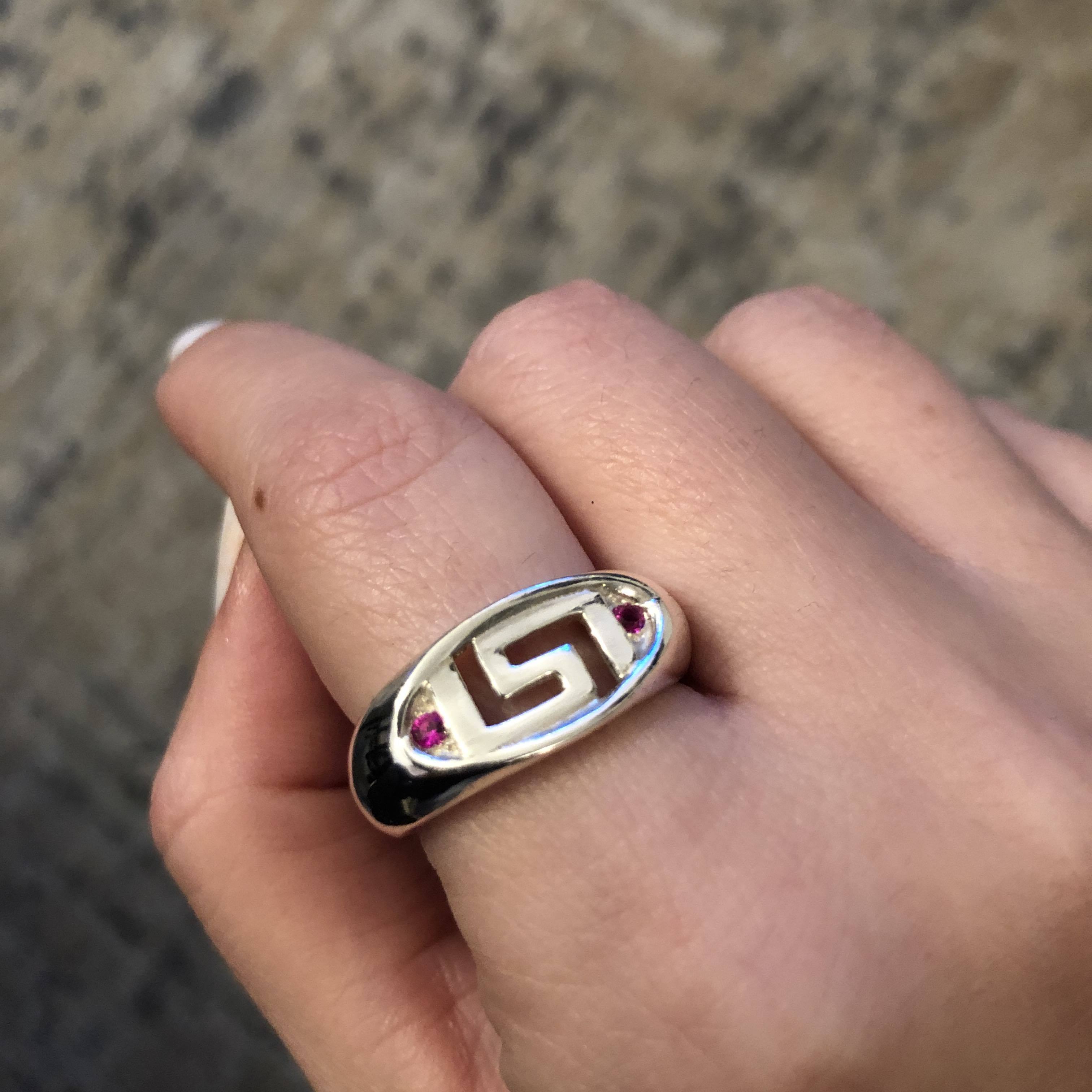 Greek Key Meander Ring in Sterling Silver (DT-69) - ELEFTHERIOU EL