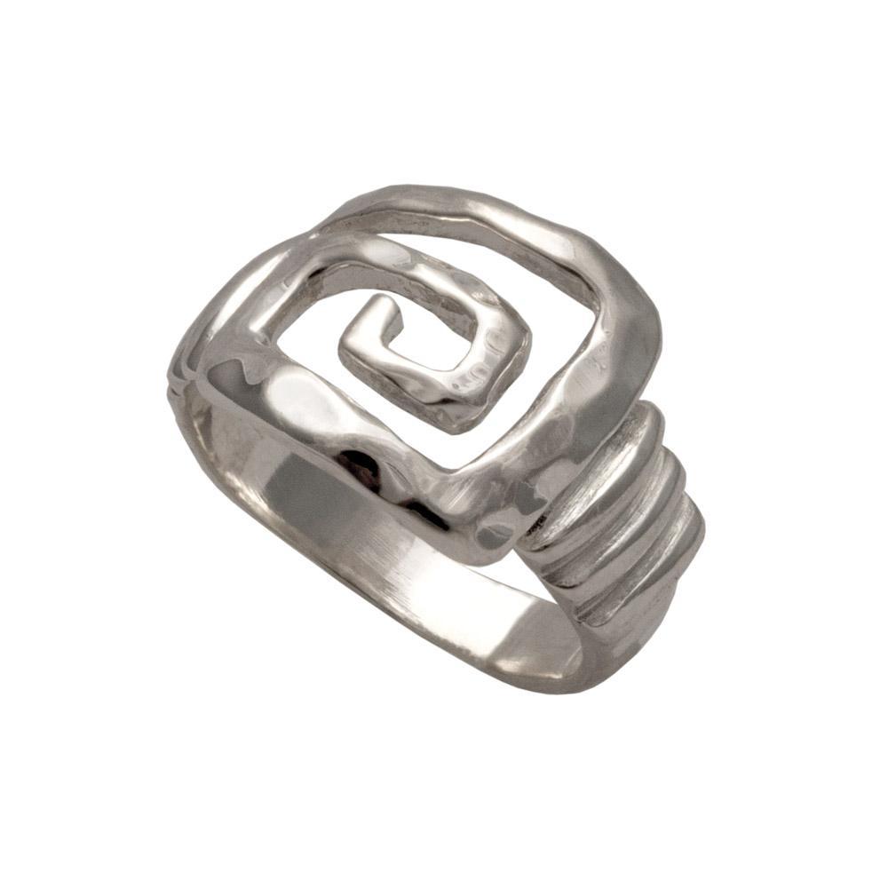 Greek Key Meander Ring in Sterling Silver (DT-72) - ELEFTHERIOU EL