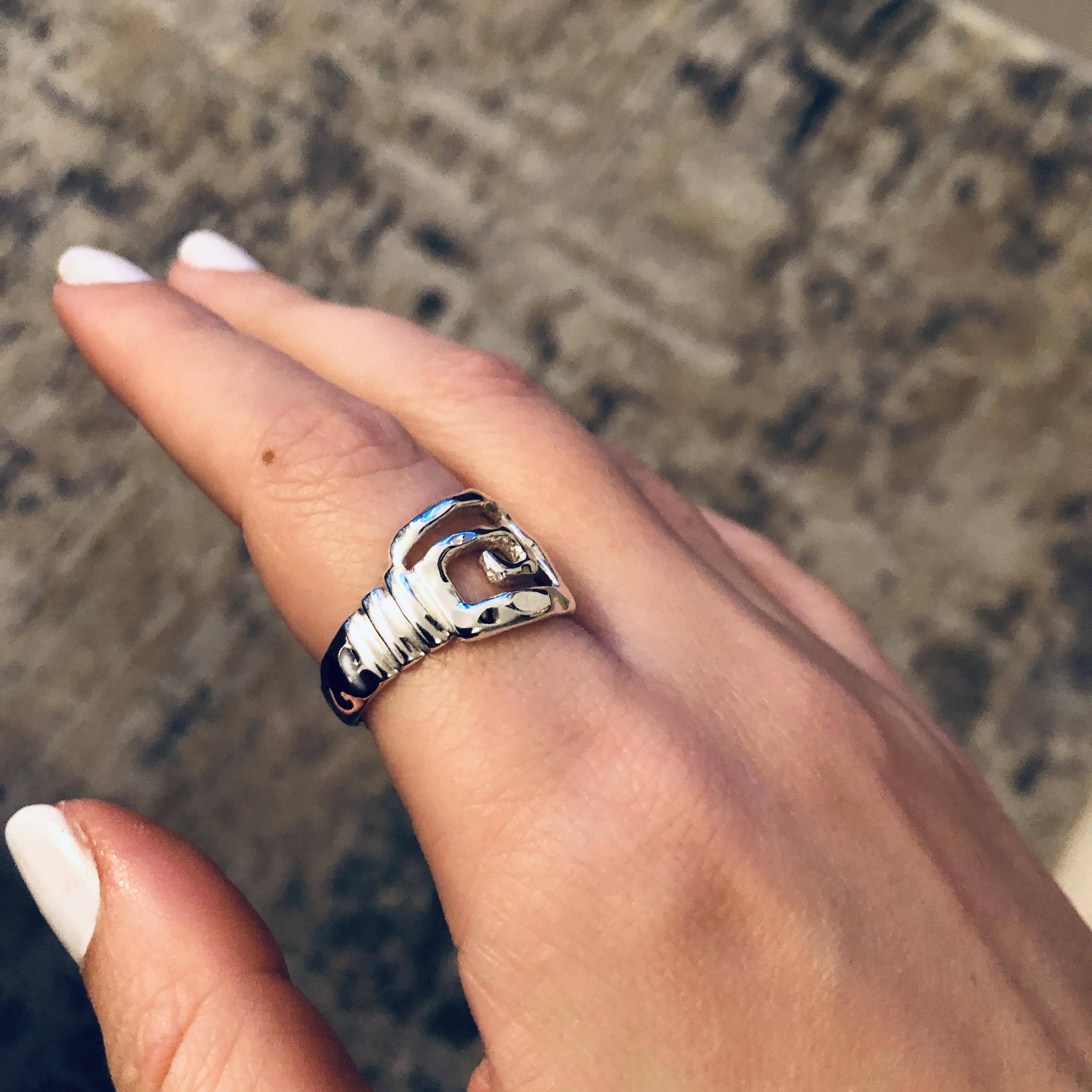 Greek Key Meander Ring in Sterling Silver (DT-72) - ELEFTHERIOU EL