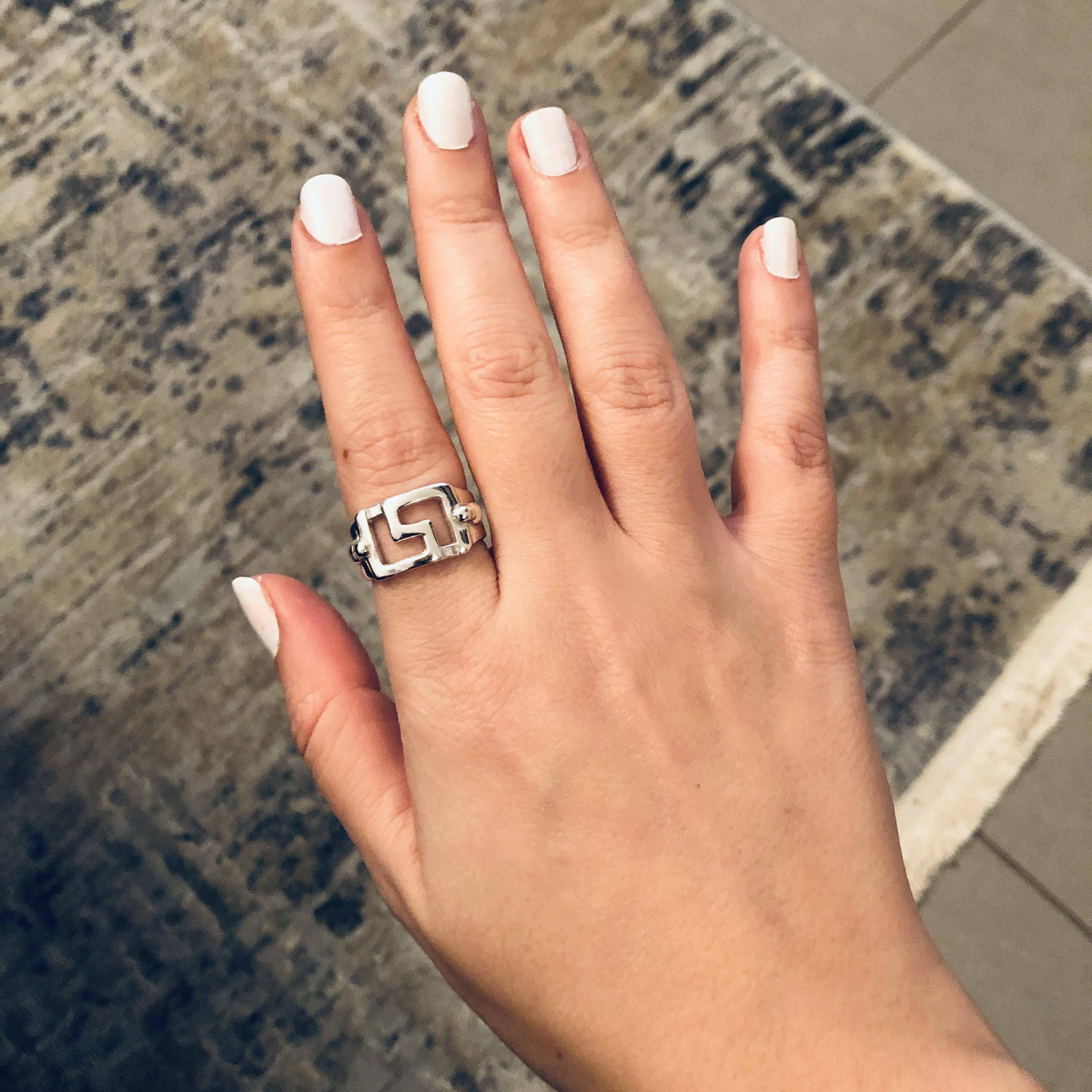 Greek Key Meander Ring in Sterling Silver (DT-73) - ELEFTHERIOU EL