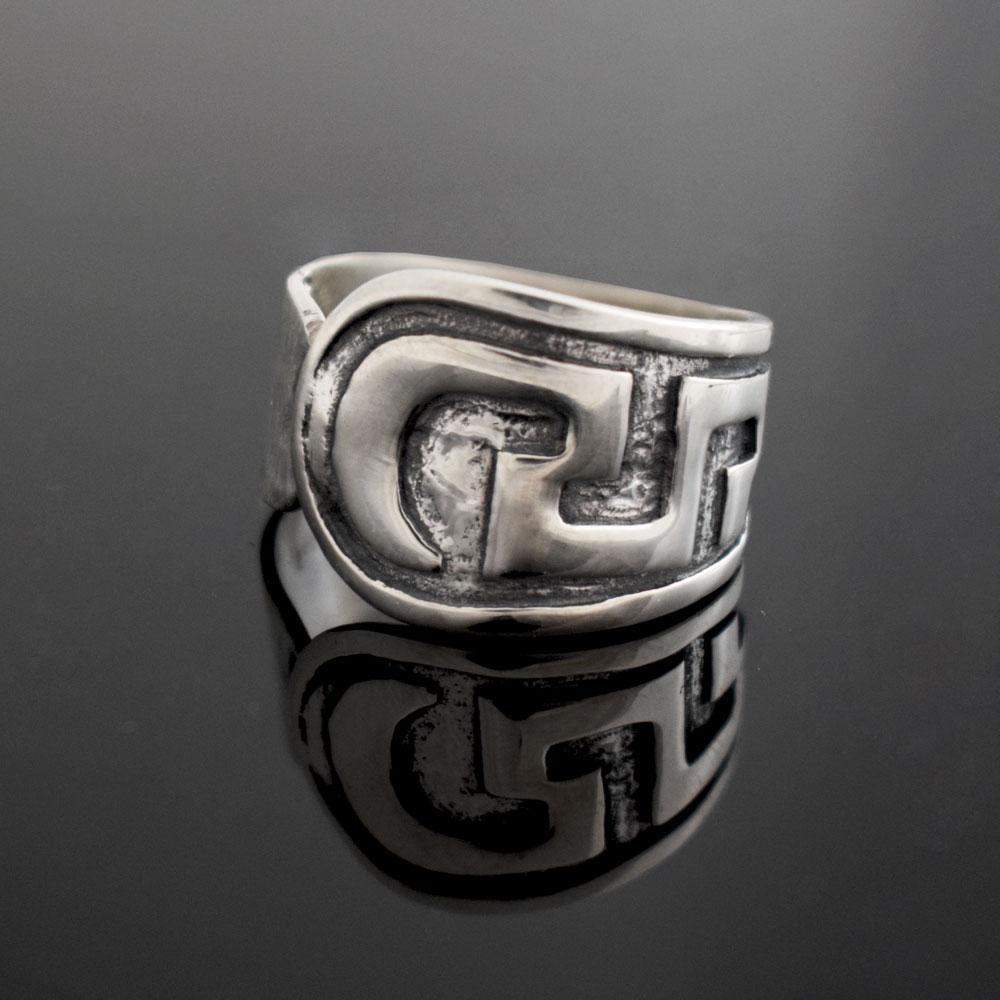 Greek Key Meander Ring in Sterling Silver (DT-74) - ELEFTHERIOU EL