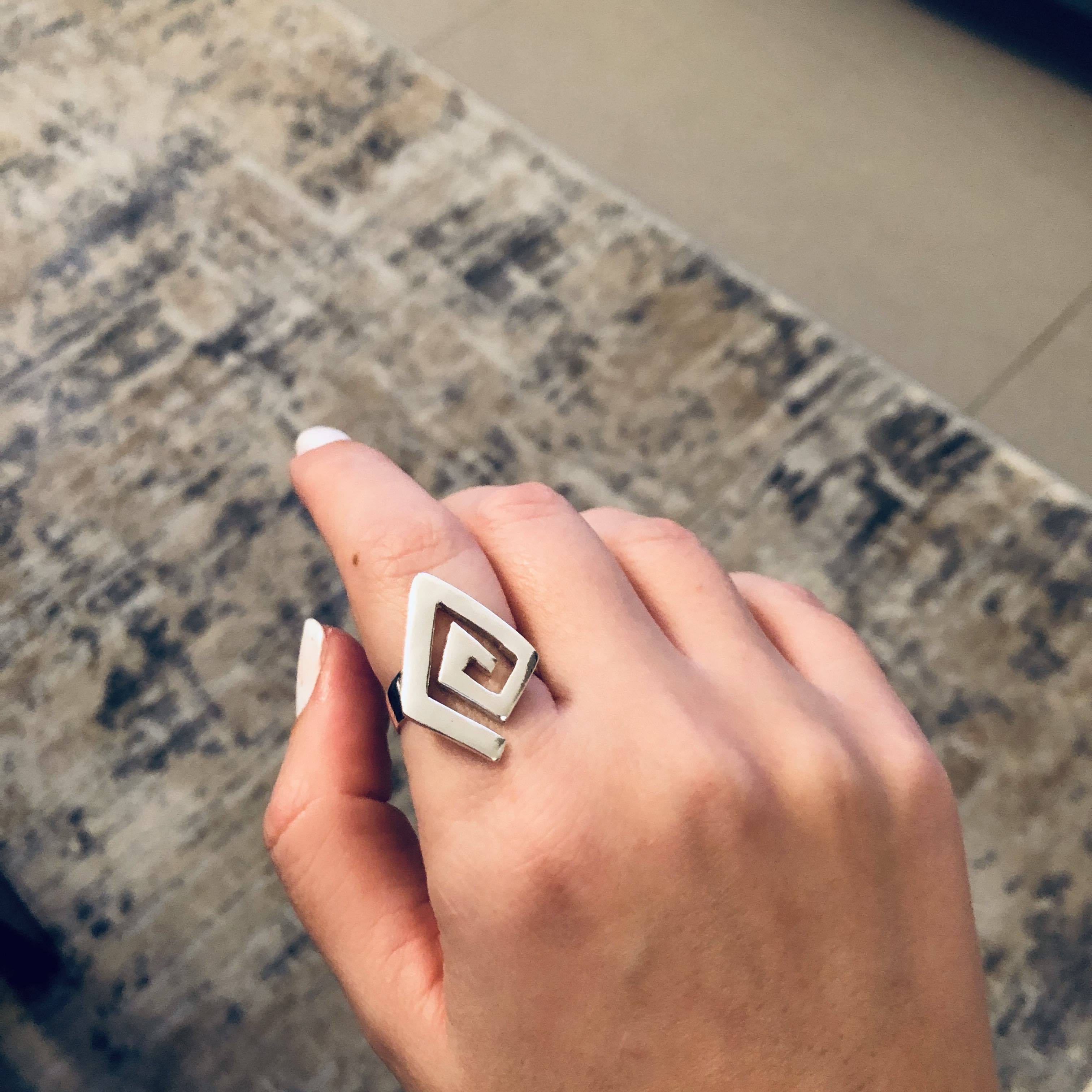 Greek Key Meander Ring in Sterling Silver (DT-76) - ELEFTHERIOU EL