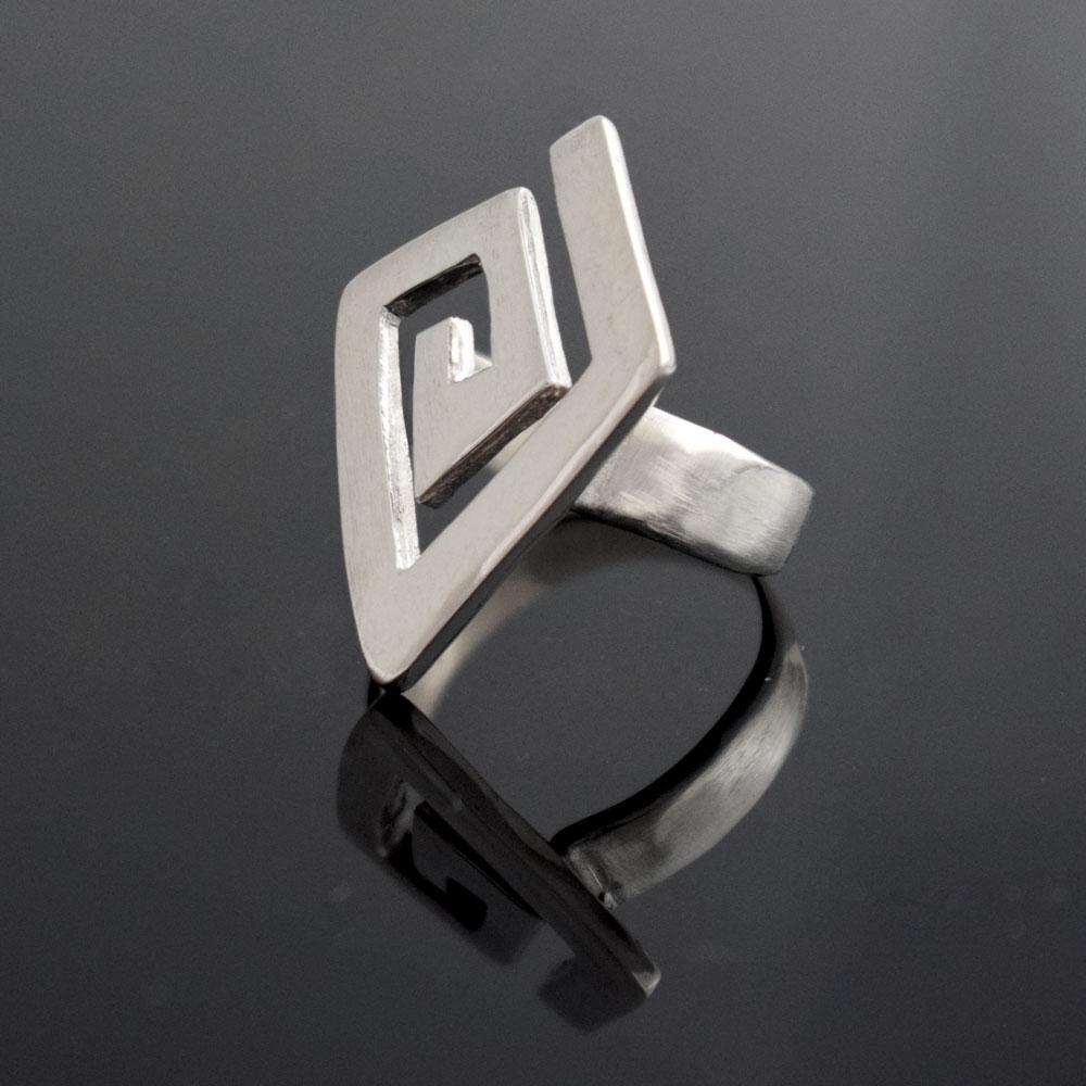 Greek Key Meander Ring in Sterling Silver (DT-76) - ELEFTHERIOU EL