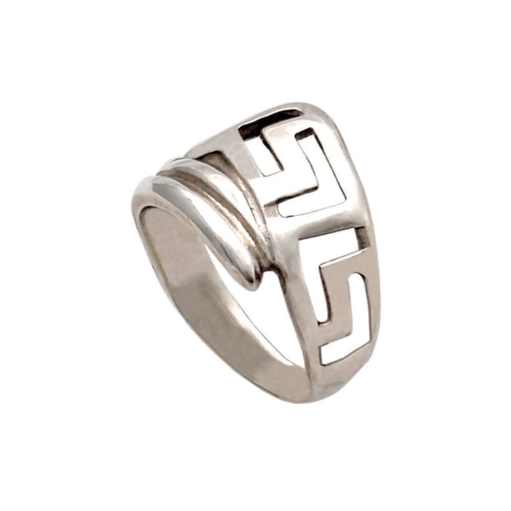 Greek Key Meander Ring in Sterling silver (DT-64) - ELEFTHERIOU EL