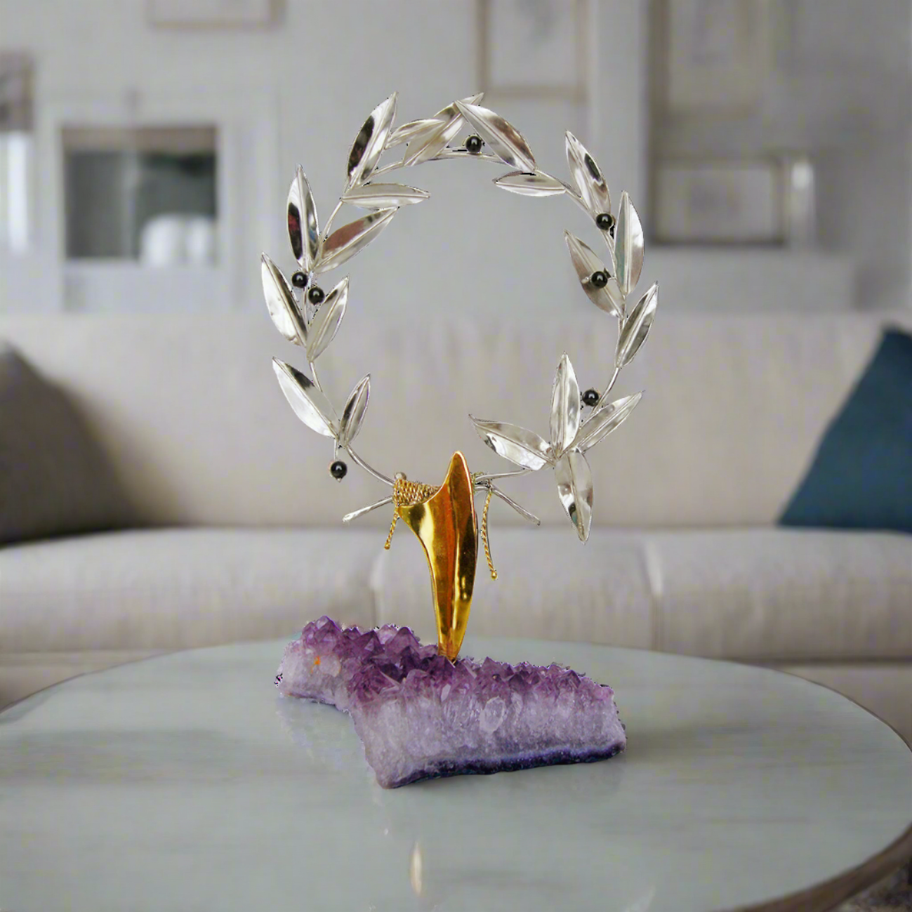 Greek Olive Wreath, handmade wreath, olive wreath, greek home decor, greek decor, welcoming gift, wedding gift (A-44-1) - ELEFTHERIOU EL